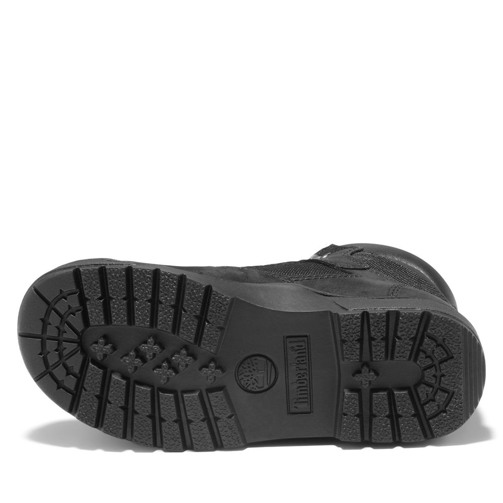 Timberland Kids 6-Inch Boots Youth Mixed-Media Field - Black - India MC0726398